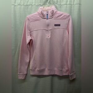 Vineyard Vines Pink Pullover 3/4 Zip Long Sleeve Mock Neck Sweatshirt Sz S